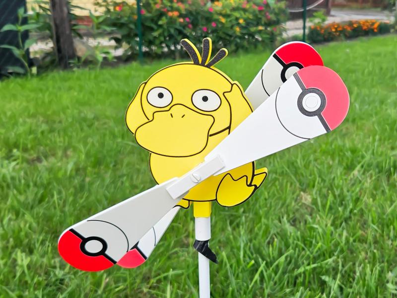 Pokemon Psyduck Garden Pinwheel 2 Mounting Options