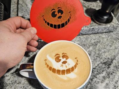 Perfect Cheshire Cat Face Latte Art Stencil