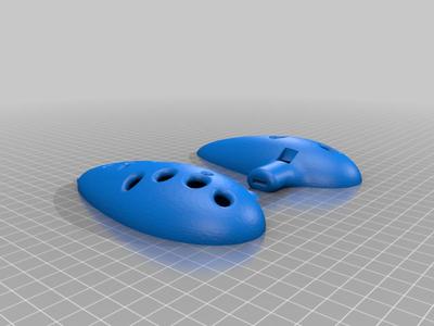 ocarina halves with lanyard loop