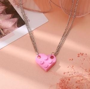 Brick Heart Pendant Necklace