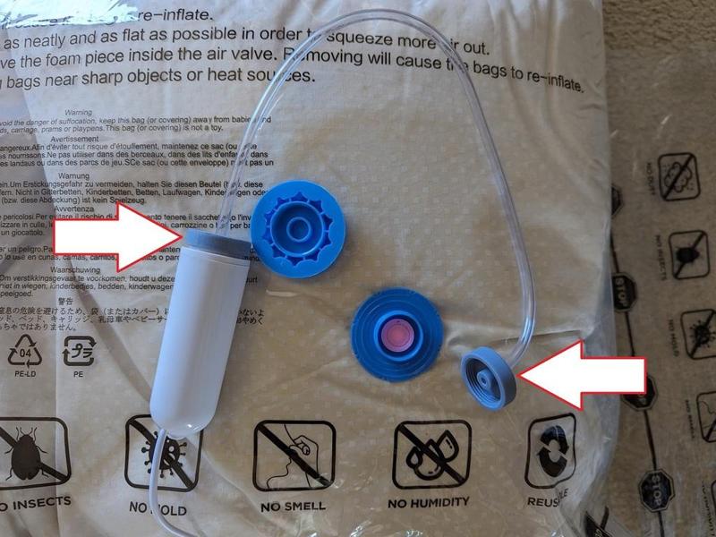 Vacuum sealed storage bag pump adapter