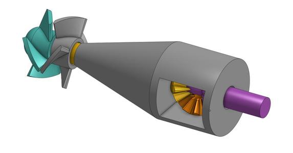 Contra Rotating Propeller Gearbox For Toy Torpedo
