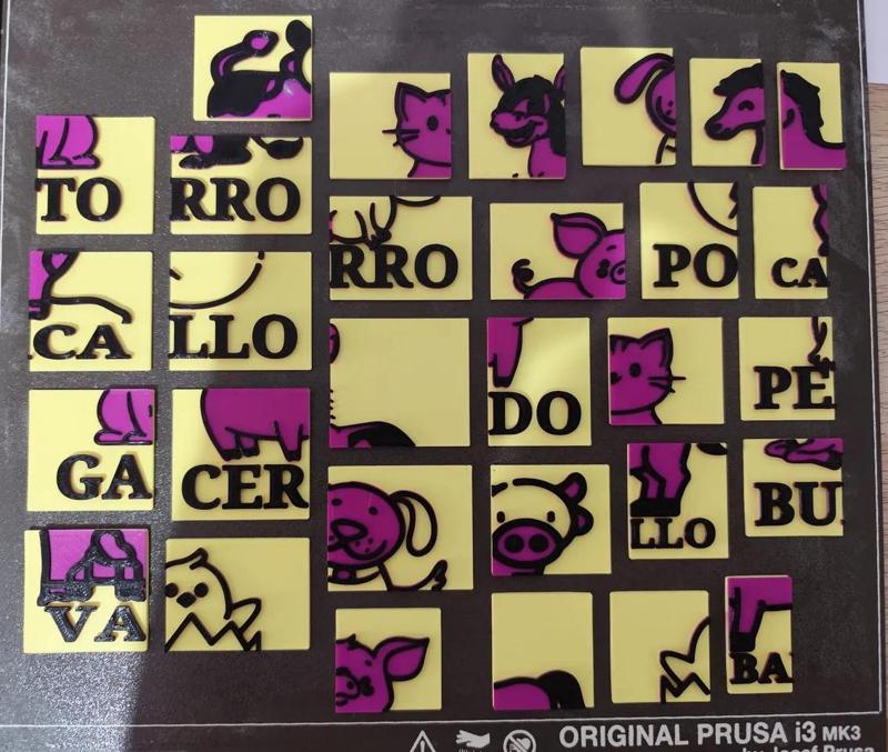 Fichas y puzzles animales de la granja   