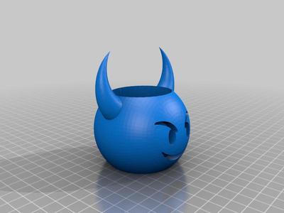 Devil Emoji Planter Revised With drain holes