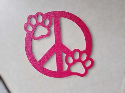 Peace sign dog paw wall art