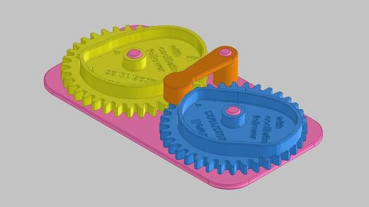 Double Conjugate Cams with a Oscillating Follower