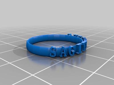 Sagittarius letter circle ring