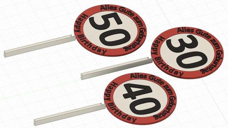 Gift birthday sign with age - Geschenk Geburtstags Schild mit Jahreszahl