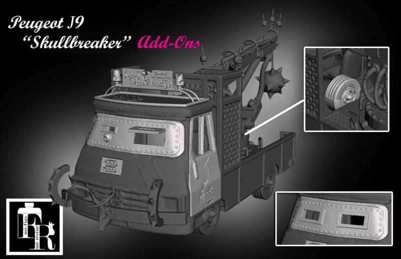 Bitume/Gaslands Add-ons Peugeot J9 post-apocalyptic