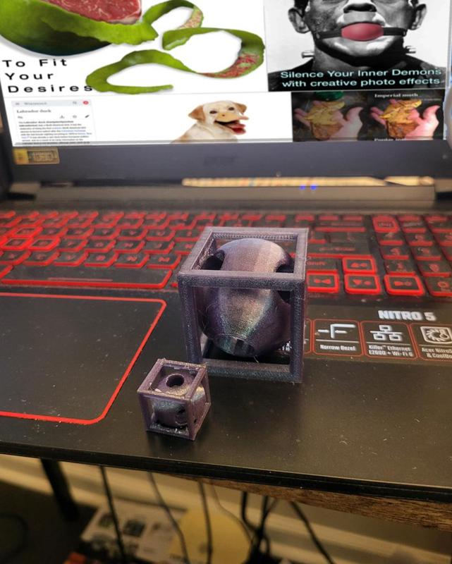 In-Place Trapped Ball — No Supports Needed — Single Piece