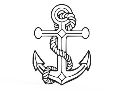Anchor With Rope Wall Art