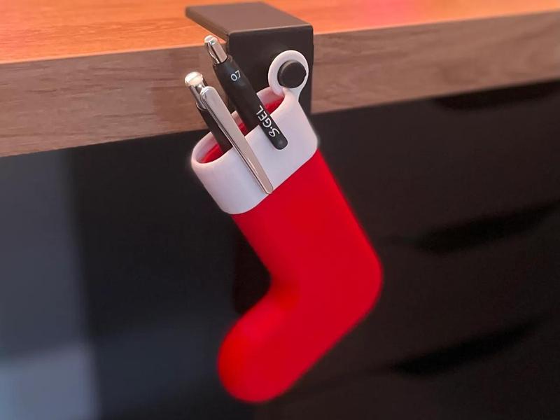 Christmas Stocking Pen Holder   