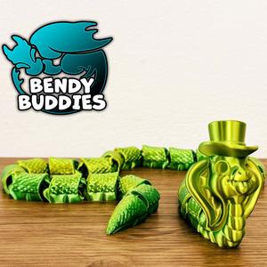 Snicksy Gentleman Cute Snake / Serpent Articulated / Print-in-Place Reptile Creature / Serpentine Beast / Swamp Villager / Fantasy World Encounter