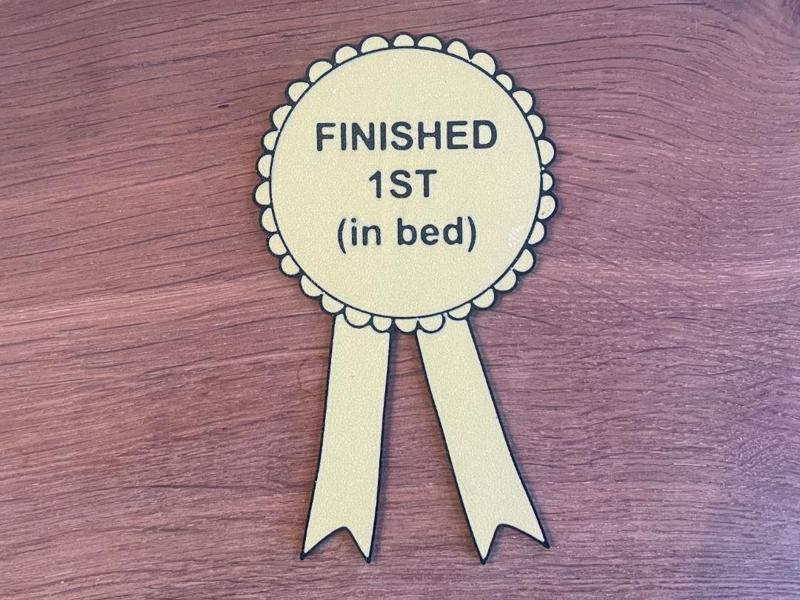 Finished first / Joke award / Husband / Wife / 