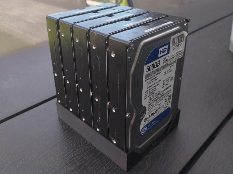 3.5" HDD Storage / Tray - 5x drives 1h print