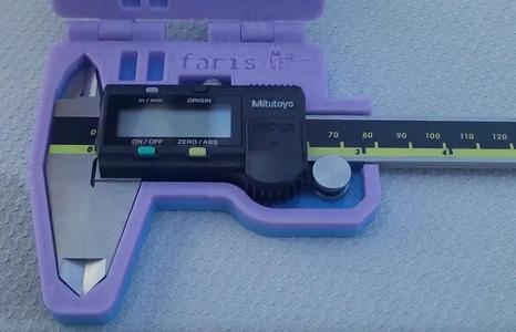 Print-in-Place Mitutoyo Logo Digital Caliper Case: Head with knob   