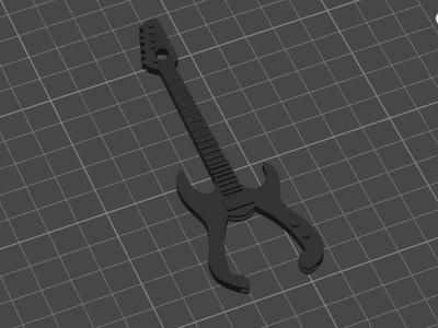 Right handed Guitar shaped pick holder keychain