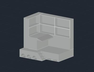 Desk with library