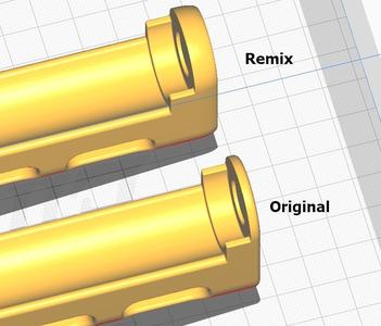 Creality (Ender 3) Filament holder 80mm spools, Thicker End Remix