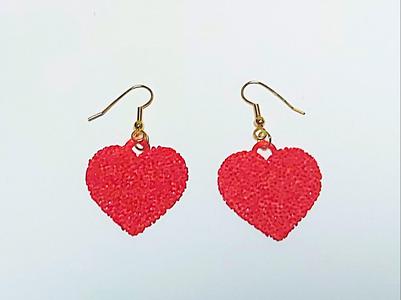 Textured heart earrings