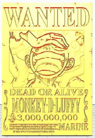 Monkey D. Luffy Gear 5 WANTED (lithophany).