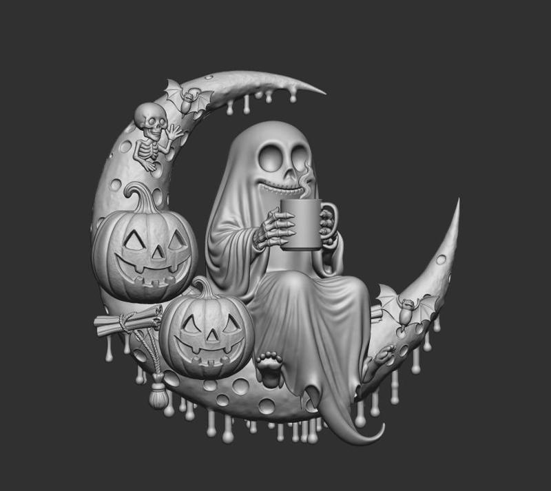 Grim Reaper on the Moon – Halloween 3D Print