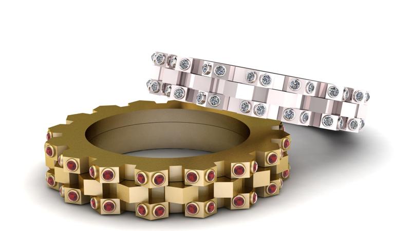 Imperial Gear Gemstone Band