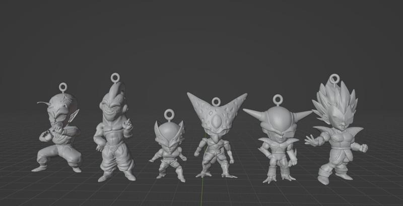 Dragon Ball Z Villains keychain/keychain pack