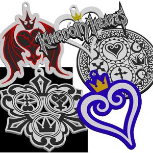 Kingdom Hearts Keychain & Emblem pack! (10x files, pre-painted 3MF & STL)