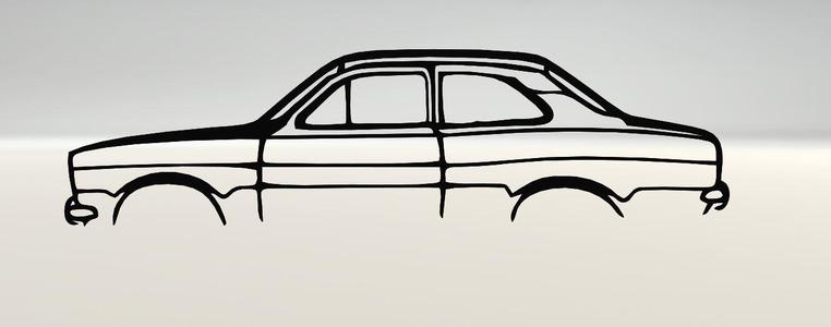 Ford escort MK1, line art Ford escort MK1, 2d art Ford escort MK1, wall Ford escort MK1