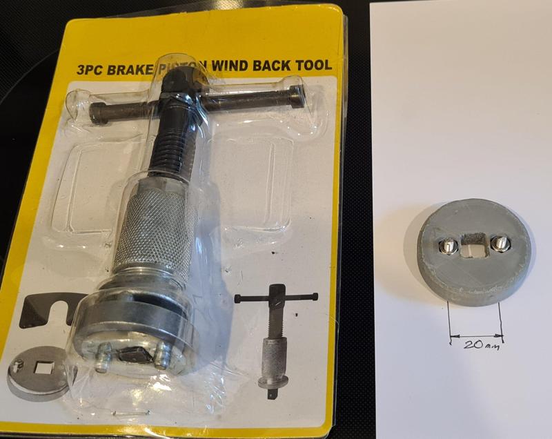 Ford Brake Calliper Rewind Tool 20mm apart 2003-2011