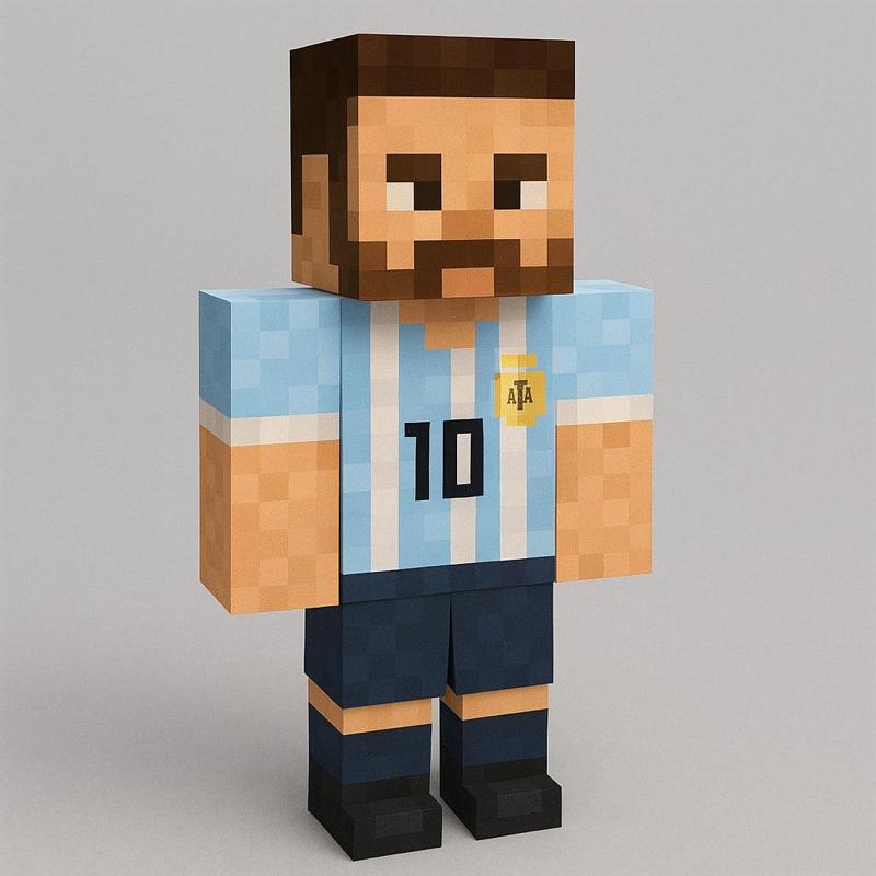 Minecraft-Style Lionel Messi – 3D Printable Model