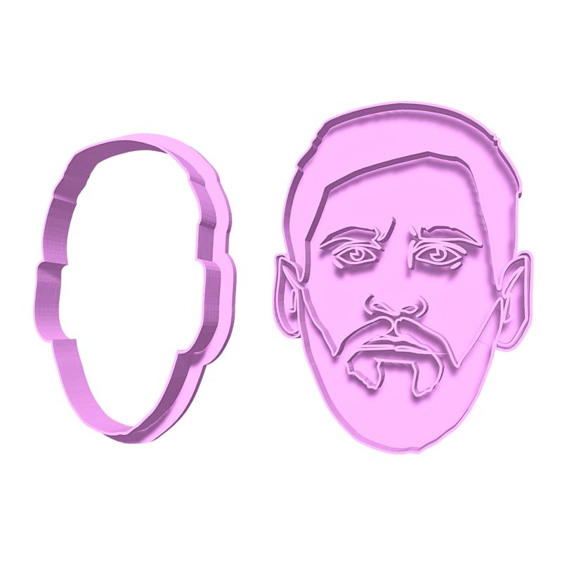 Messi's face cutter cookie cutter stamp