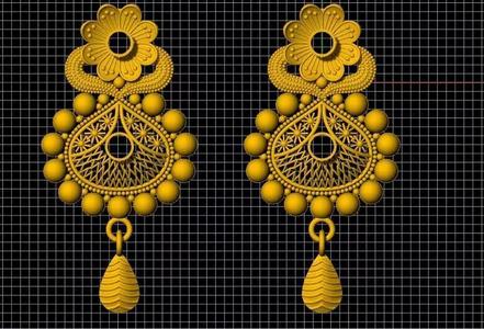 floral earrings 3dm file
