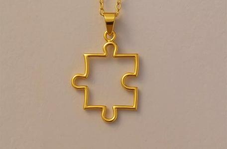 Puzzle Pendant 3D STL File - Puzzle Necklace