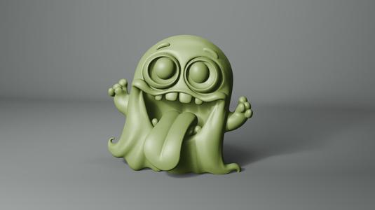 Cute Funny Ghost 3D Model for Printing - Halloween Decor, Ghost Figure STL