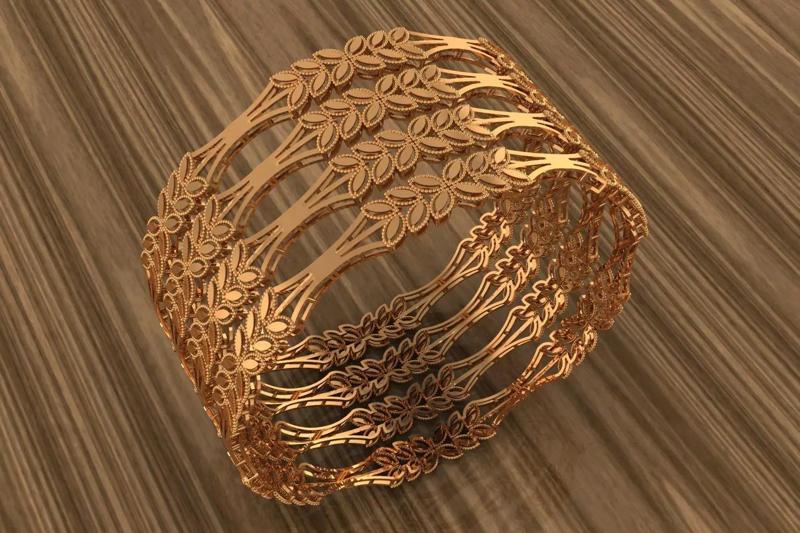 1188 Petal Weave Bangle 60MM-6gm