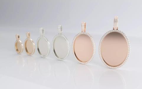 Oval Picture Pendant Bundle - 6 Pendants 3D Model Collection