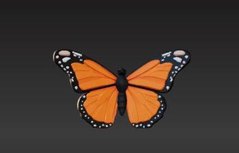 Articulated Flexible Monarch Butterfly Model – Stylized Desk Decor 3D Print
