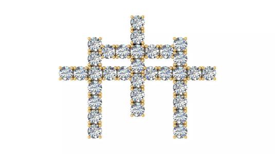 Bold Diamond-Studded Hashtag Pendant