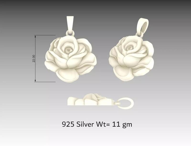 Beautiful Rose flower Jewelry Pendant necklace