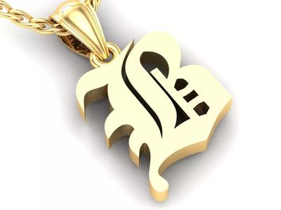 B Letter Pendant Alphabet Version 6
