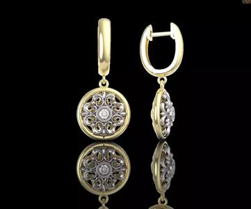 Exclusive diamond earrings with flower motif
