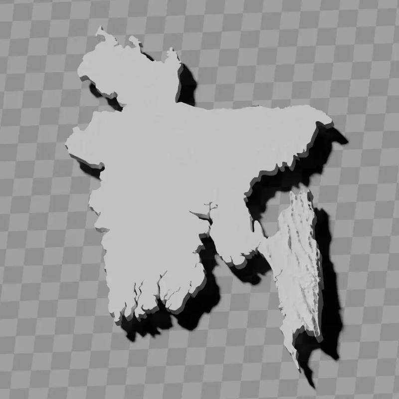 Bangladesh topographic raised relief maps set