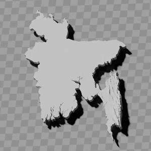 Bangladesh topographic raised relief maps set