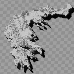 Greece mainland relief maps collection