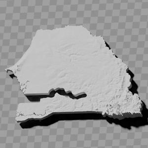 Senegal topographic relief map collection