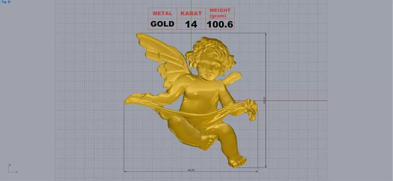 Angel Pendant Gold