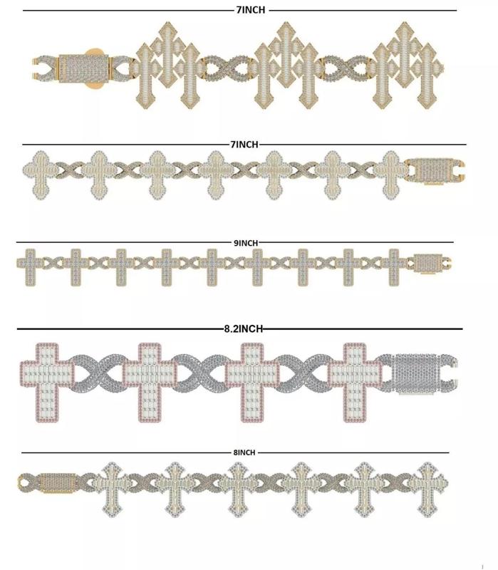 Hip Hop Jewelry Bracelet 3D Model  Iced Out  STL 3DM