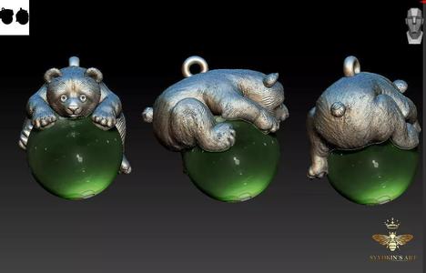 Baby Bear Pendant Little Bear  3D print model